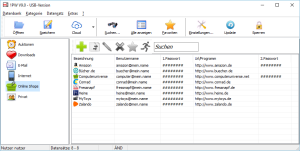 Hauptfenster der Software - mit einem Klick geht's zu den Screenshots